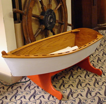 Dory infant rocker made by boat builder Bob Guess